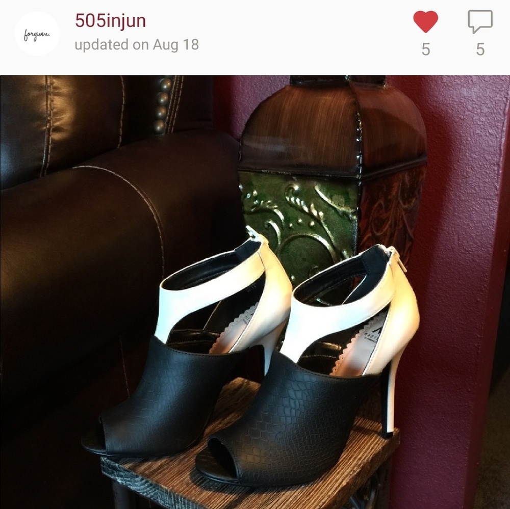 Black and white shoes